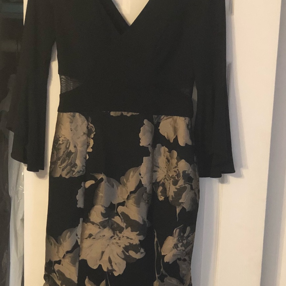 Long black and gold evening dress